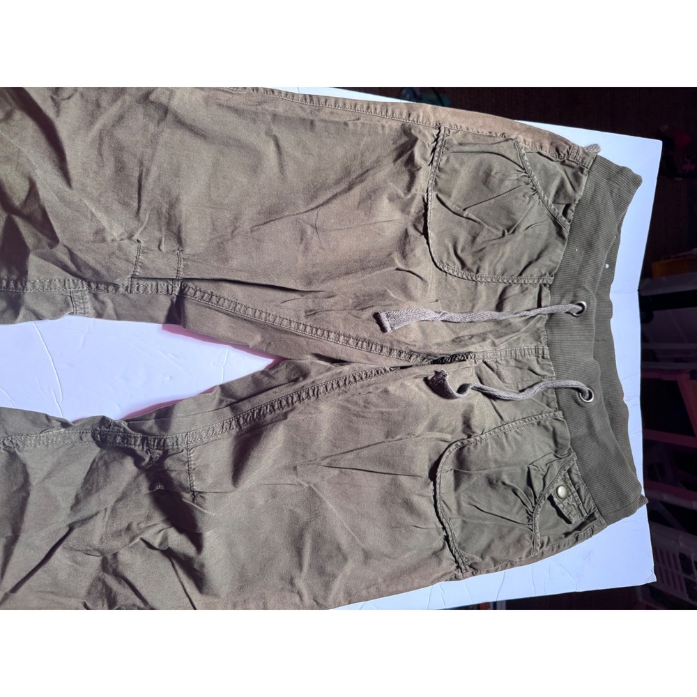 Op Ocean Pacific Olive Green Cargo Pants Drawstring Waist Size 11